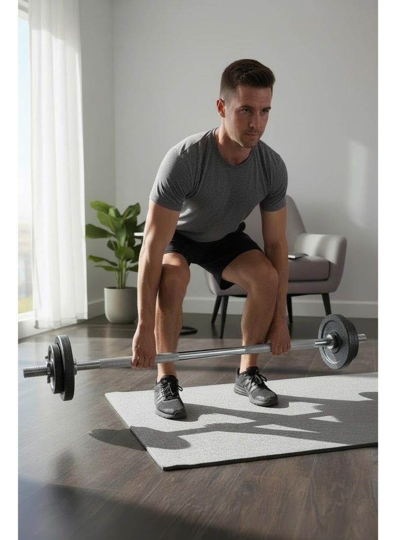 سبورت كيو بار تمارين مستقيممن سبورت كيو® – حديد قوي للأوزان الحرة، متوافق مع أقراص الوزن القياسية، قبضة مانعة للانزلا، مناسب للجيم المنزلي والاحترافي(قطر البار 25مم) - Image 2